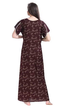 Buy NIGHTFAB Alpine Nighty Women Night Dress Maxi Gown (NF1245_L) Pastel  Purple at