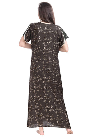 Style Dunes Women's Cotton Nighty  Printed Alpine Maxi Night Gown